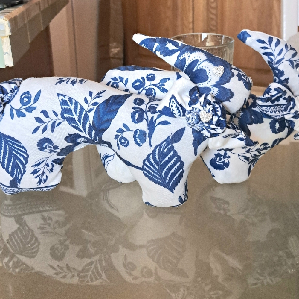 Two Pretty Spring/Easter Rabbits 12" Long 7" Tall (Handmade) - Picture 5 of 5